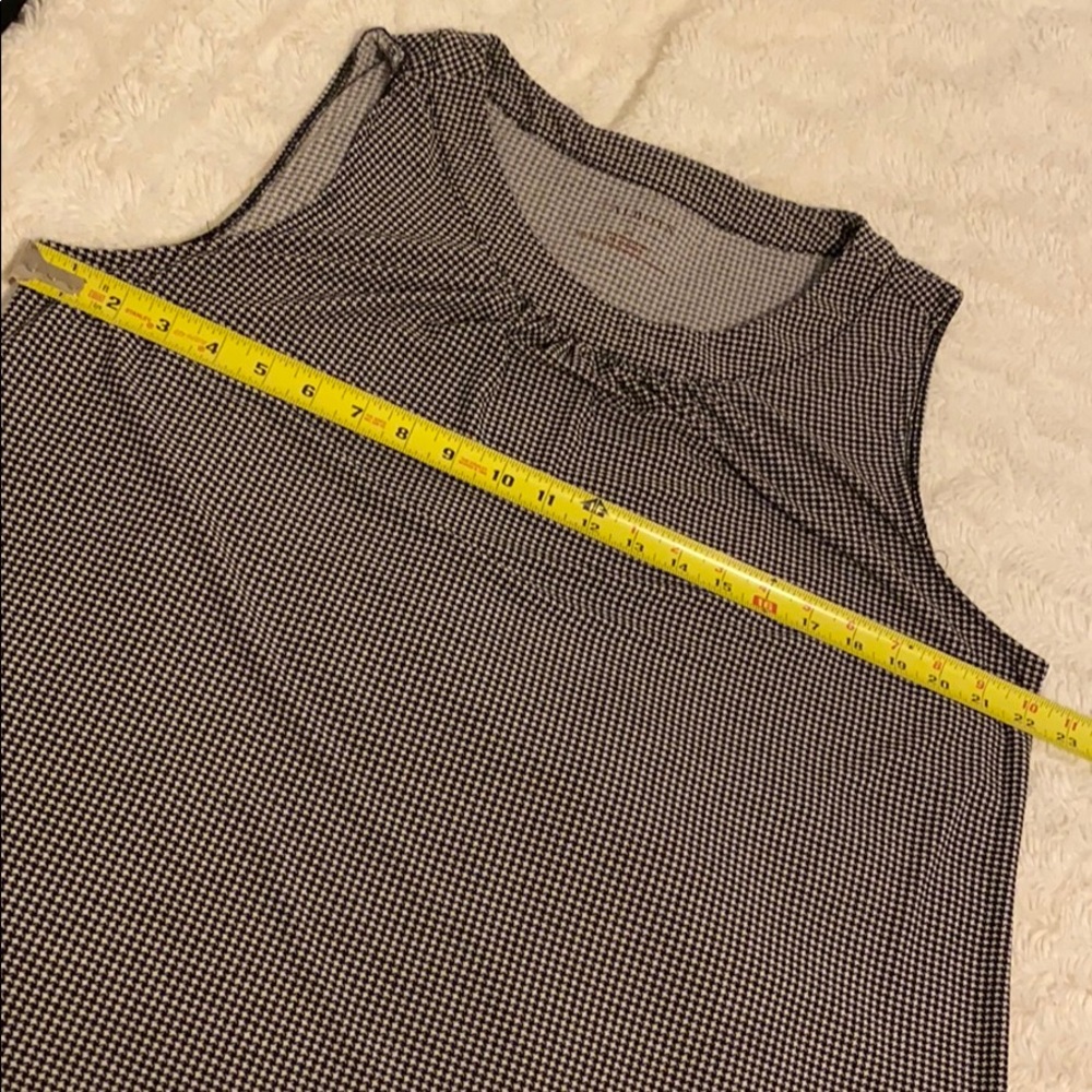 Talbots black and white houndstooth sleeveless top XL - Picture 4 of 8